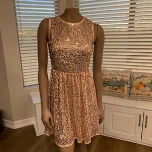 Rose gold sequence dress, XS/S